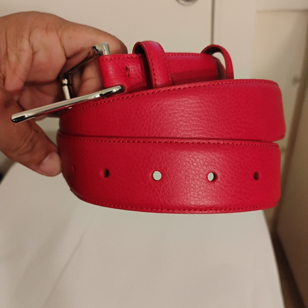 Lauren Ralph Lauren Women's Leather Large  Red Belt